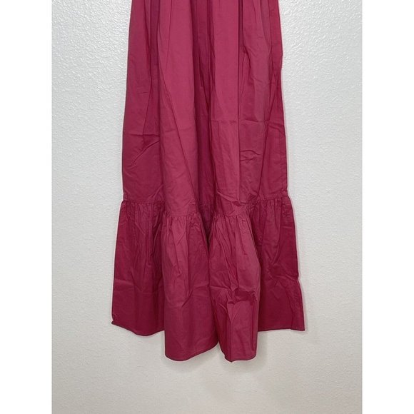 Hill House Home Lipstick Pink The Anjuli Nap Prairie Maxi Dress Size M NWT - Picture 4 of 8